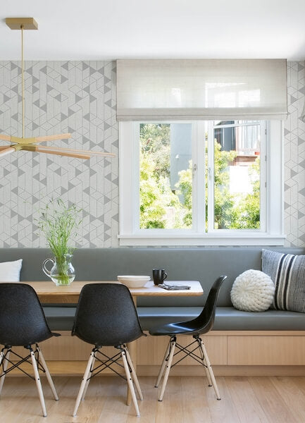 Fairbank Silver Linen Geometric Wallpaper