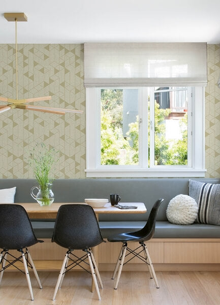 Fairbank Gold Linen Geometric Wallpaper