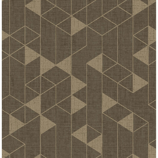 Fairbank Chocolate Linen Geometric Wallpaper