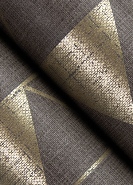Fairbank Chocolate Linen Geometric Wallpaper