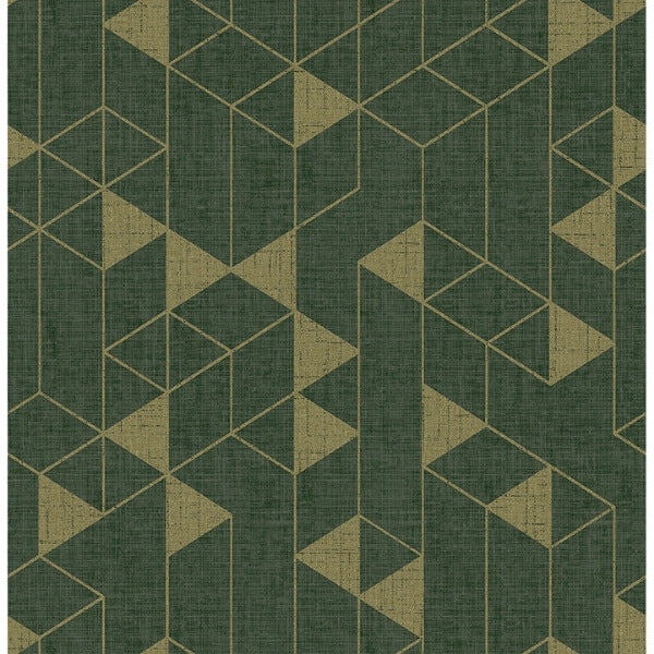 Fairbank Evergreen Linen Geometric Wallpaper
