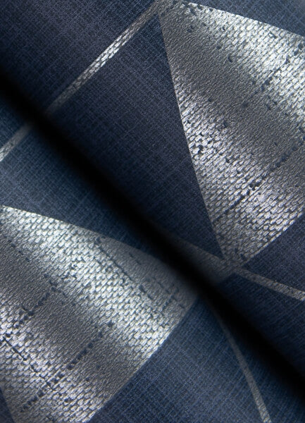 Fairbank Navy Linen Geometric Wallpaper