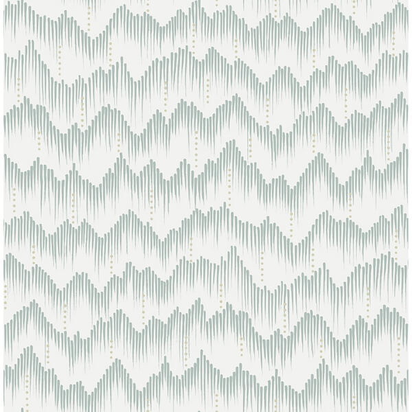 Holmby Seafoam Brushstroke Zigzag Wallpaper