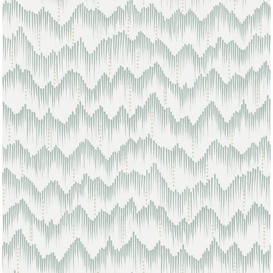 Holmby Seafoam Brushstroke Zigzag Wallpaper