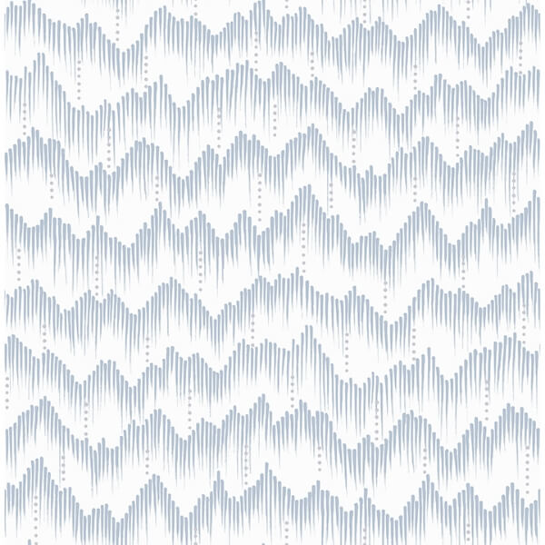 Holmby Light Blue Brushstroke Zigzag Wallpaper