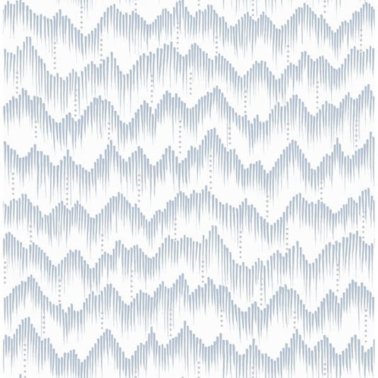 Holmby Light Blue Brushstroke Zigzag Wallpaper