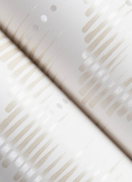 Holmby Bone Brushstroke Zigzag Wallpaper