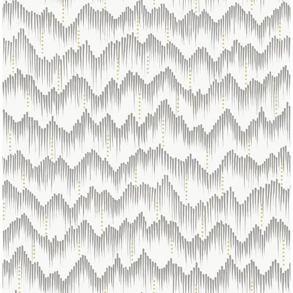 Holmby Grey Brushstroke Zigzag Wallpaper