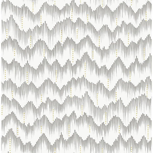 Holmby Grey Brushstroke Zigzag Wallpaper