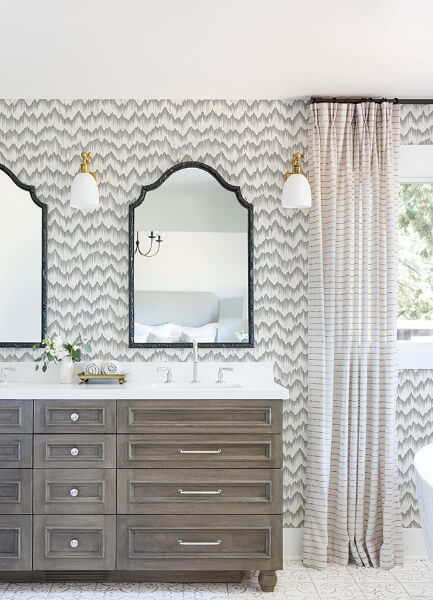 Holmby Grey Brushstroke Zigzag Wallpaper