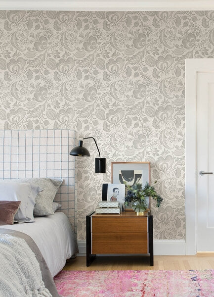 Culver Grey Jacobean Wallpaper