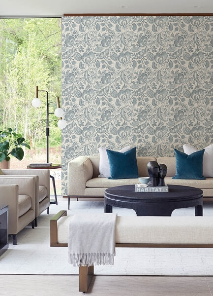 Culver Slate Jacobean Wallpaper