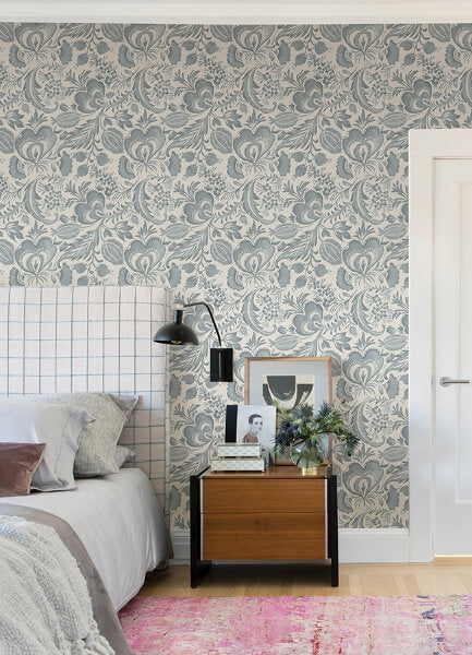 Culver Slate Jacobean Wallpaper