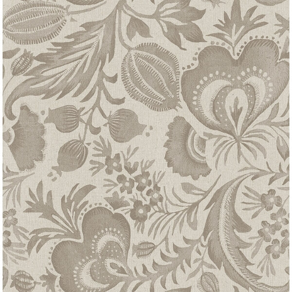 Culver Light Brown Jacobean Wallpaper