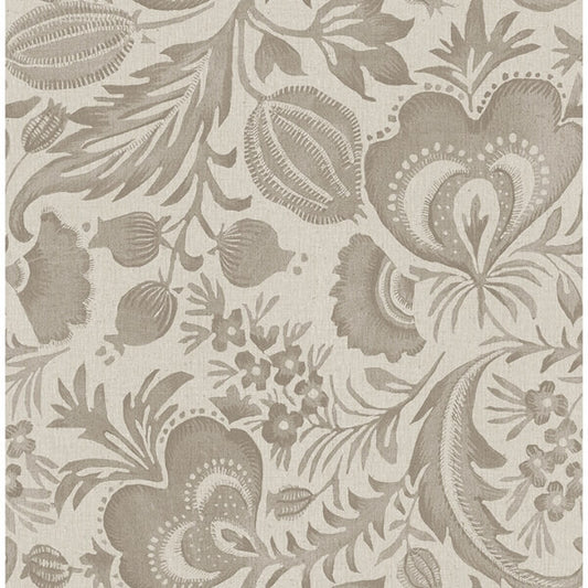 Culver Light Brown Jacobean Wallpaper