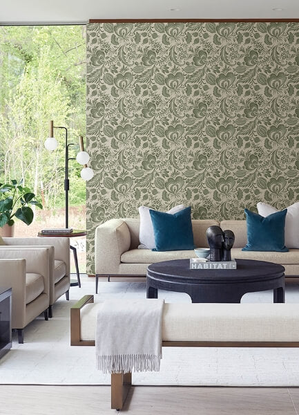 Culver Moss Jacobean Wallpaper