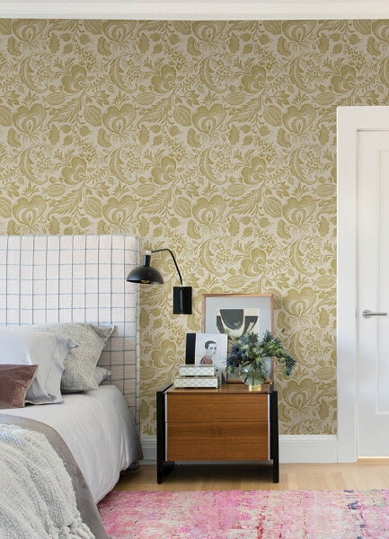 Culver Mustard Jacobean Wallpaper