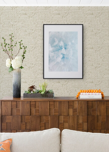 Trippet Light Brown Zen Waves Wallpaper