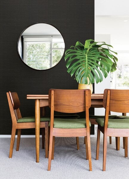 Colcord Black Sisal Grasscloth Wallpaper