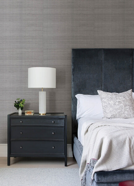 Colcord Silver Sisal Grasscloth Wallpaper