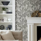 Brentwood Black Palm Leaves Wallpaper