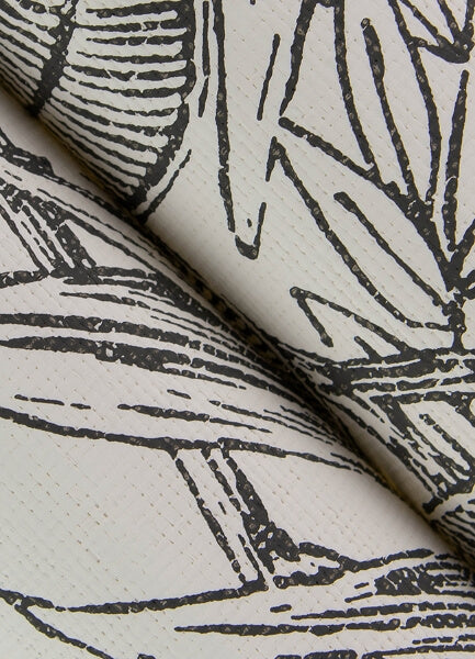 Brentwood Black Palm Leaves Wallpaper