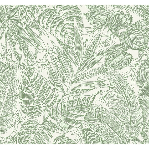 Brentwood Green Palm Leaves Wallpaper