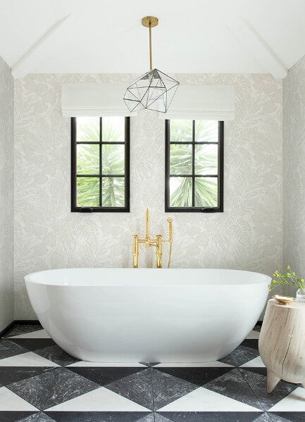Brentwood Bone Palm Leaves Wallpaper