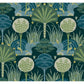 Mandeville Teal Tropical Paradise Wallpaper