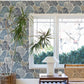 Trousdale Dark Blue Fanning Flora Wallpaper
