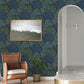 Trousdale Navy Fanning Flora Wallpaper