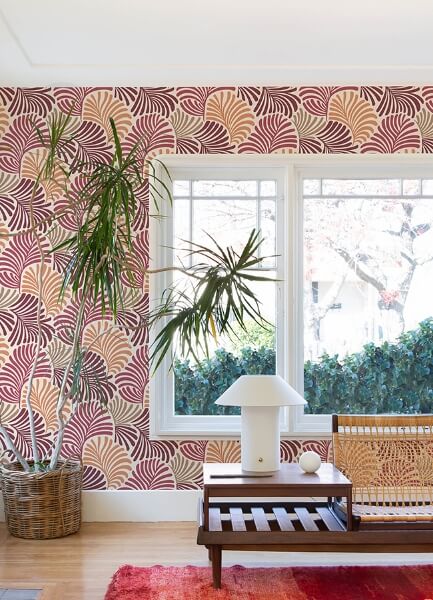 Trousdale Raspberry Fanning Flora Wallpaper