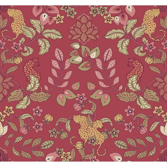 Getty Raspberry Jungle Damask Wallpaper