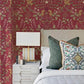 Getty Raspberry Jungle Damask Wallpaper