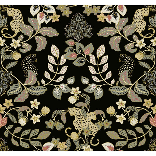 Getty Black Jungle Damask Wallpaper