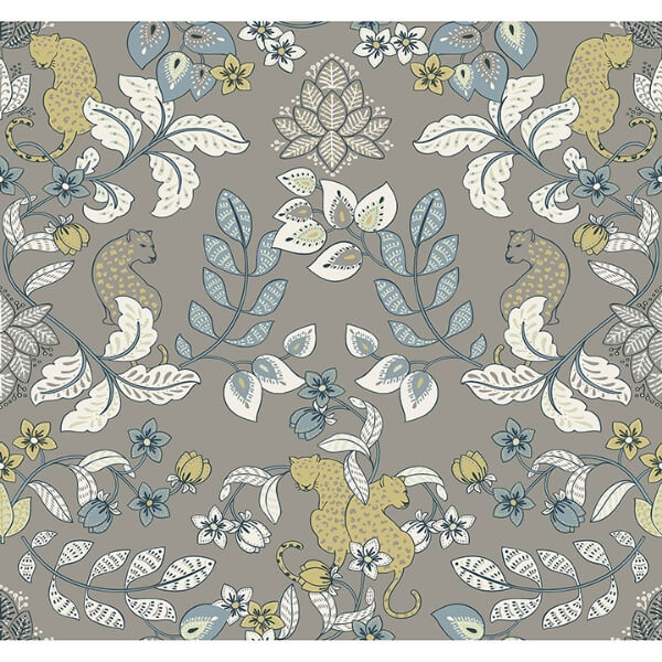 Getty Grey Jungle Damask Wallpaper