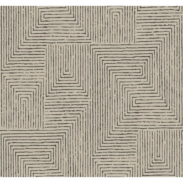 Mortenson Taupe Geometric Wallpaper