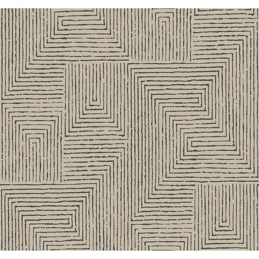 Mortenson Taupe Geometric Wallpaper