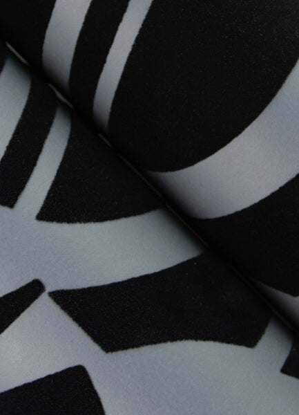 Carter Black Geometric Flock Wallpaper
