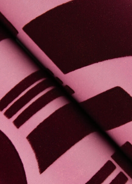 Carter Burgundy Geometric Flock Wallpaper