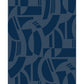 Carter Indigo Geometric Flock Wallpaper