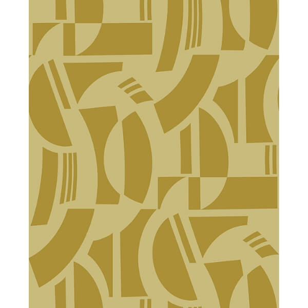 Carter Gold Geometric Flock Wallpaper