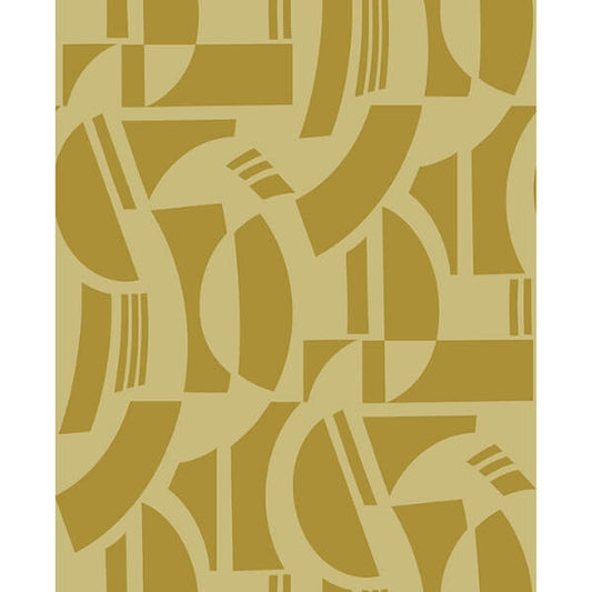 Carter Gold Geometric Flock Wallpaper