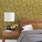 Carter Gold Geometric Flock Wallpaper