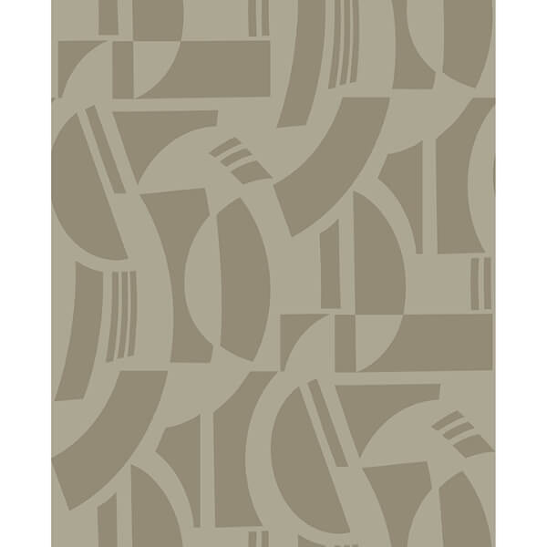 Carter Light Brown Geometric Flock Wallpaper