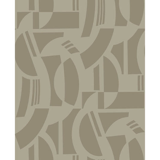Carter Light Brown Geometric Flock Wallpaper