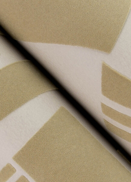 Carter Light Brown Geometric Flock Wallpaper