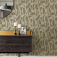 Carter Light Brown Geometric Flock Wallpaper