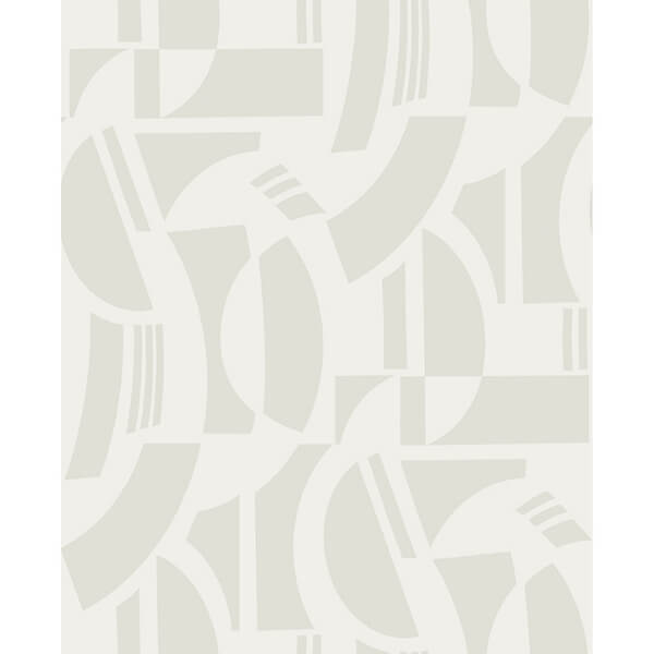Carter Cream Geometric Flock Wallpaper