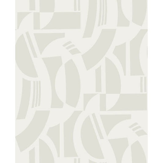 Carter Cream Geometric Flock Wallpaper